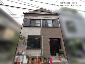 カラーシミュレーション　外壁：ND-322・ND-342